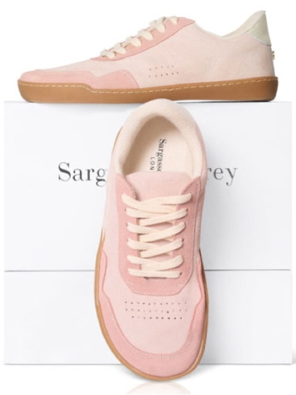 Sargasso & Grey Pink Suede Low-Top Sneakers